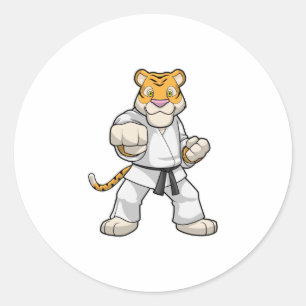 Sticker Rond Tiger dans les arts martiaux Karate