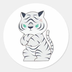 Sticker Rond Tiger en colère
