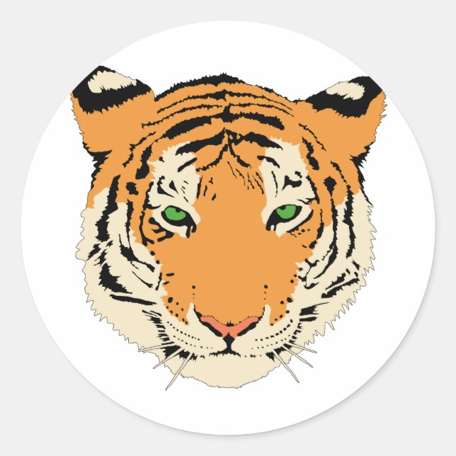 Sticker Rond Tiger face/tête (Devant)