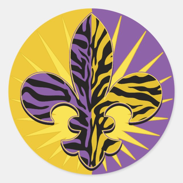 Sticker Rond Tiger Fleur de lis Cadeaux (Devant)