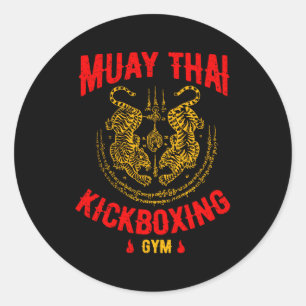 Sticker Rond Tiger Muay Thai Kickboxing Gym Formation Mixed mar