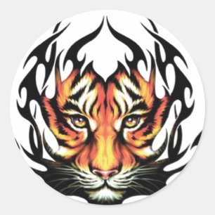 Sticker Rond Tiger Tattoo
