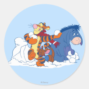Sticker Rond Tigger, Roo et Eeyore