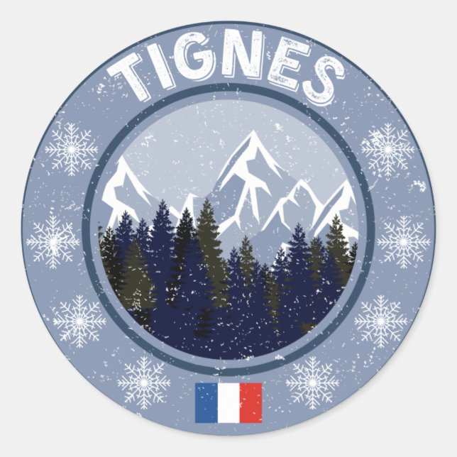 Sticker Rond Tignes Station de ski (Devant)