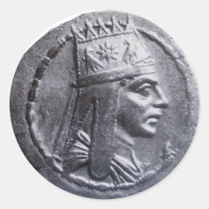Sticker rond Tigran la grande pièce