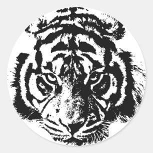 Sticker Rond Tigre