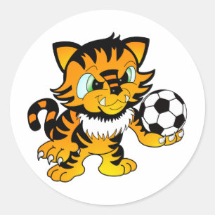 Sticker Rond Tigre de football