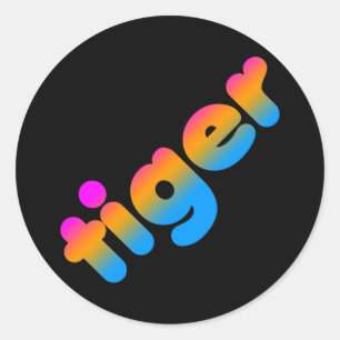 Sticker Rond TIGRE des années 1980 de TIGRE de COREY RÉTRO