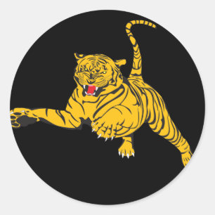 Sticker Rond Tigre en colère