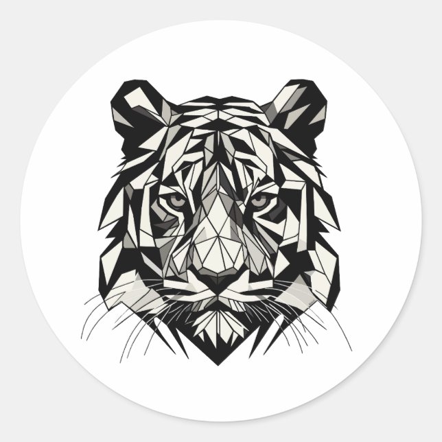 Sticker Rond Tigre mirando (Devant)