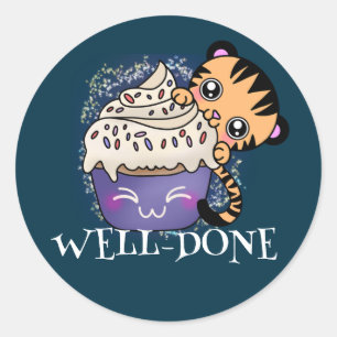Sticker Rond Tigre Motivation bien fait Atteinte des enfants