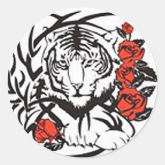 Sticker Rond Tigre sans peur - sans frontière