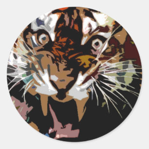 Sticker Rond Tigre torride