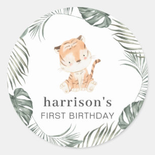 Sticker Rond Tigre vert rond