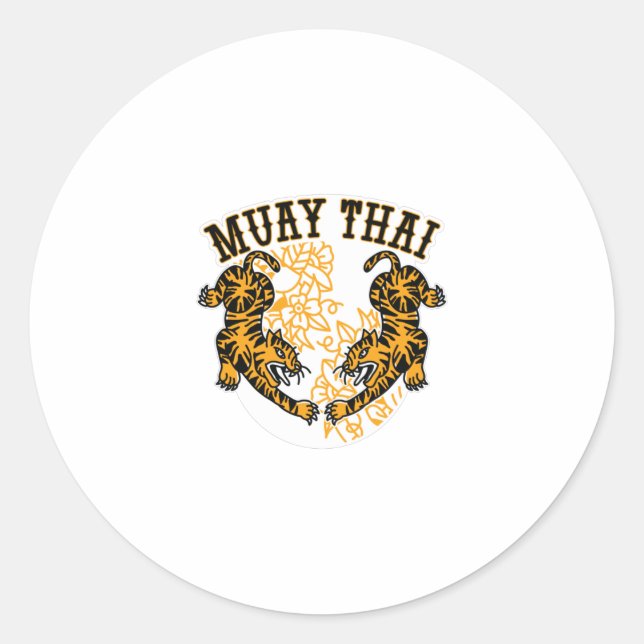 Sticker Rond Tigres thaïlandais (Devant)