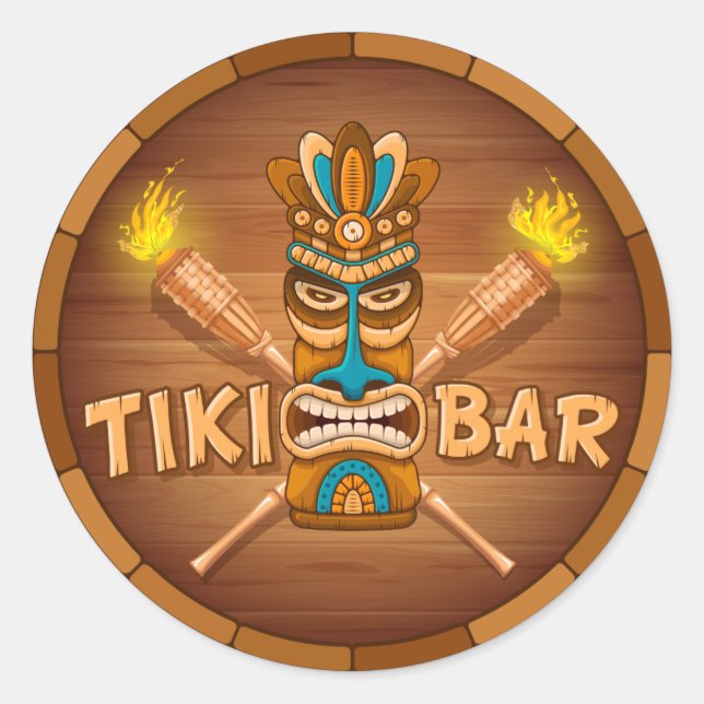 Sticker Rond Tiki Bar (Devant)