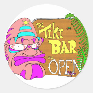 Sticker Rond Tiki Bar est ouvert