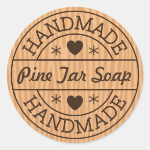 Sticker Rond Timbre artisanal sur le bois nom du produit person