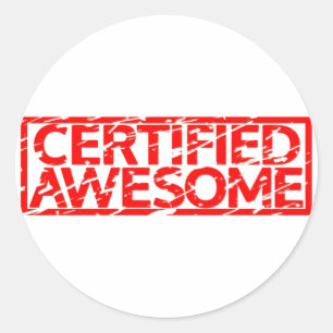 Sticker Rond Timbre Awesome Certifié