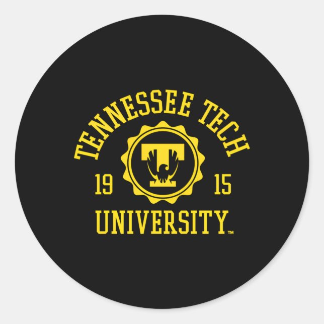 Sticker Rond Timbre d'aigle doré du Tennessee Tech 1915 (Devant)