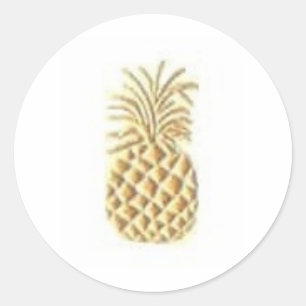 Sticker Rond Timbre d'ananas
