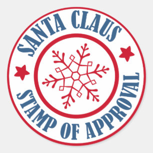 Sticker Rond Timbre d'approbation du Père Noël