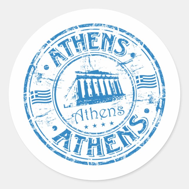 Sticker Rond Timbre d'Athènes (Devant)