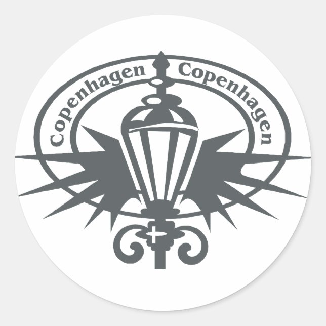 Sticker Rond Timbre de Copenhague (Devant)