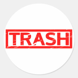 Sticker Rond Timbre de déchets