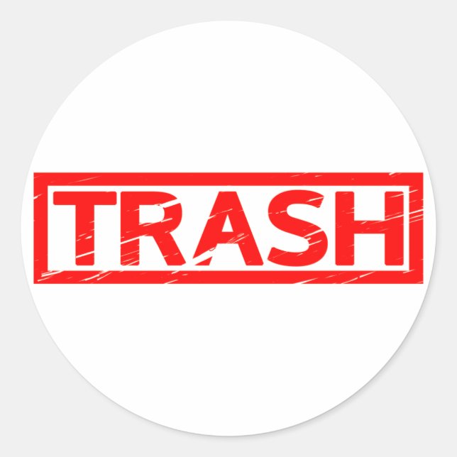 Sticker Rond Timbre de déchets (Devant)