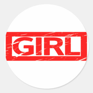 Sticker Rond Timbre de fille