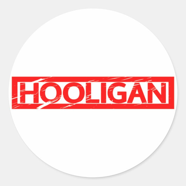 Sticker Rond Timbre de Hooligan (Devant)