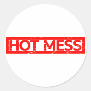 Sticker Rond Timbre de mess chaud