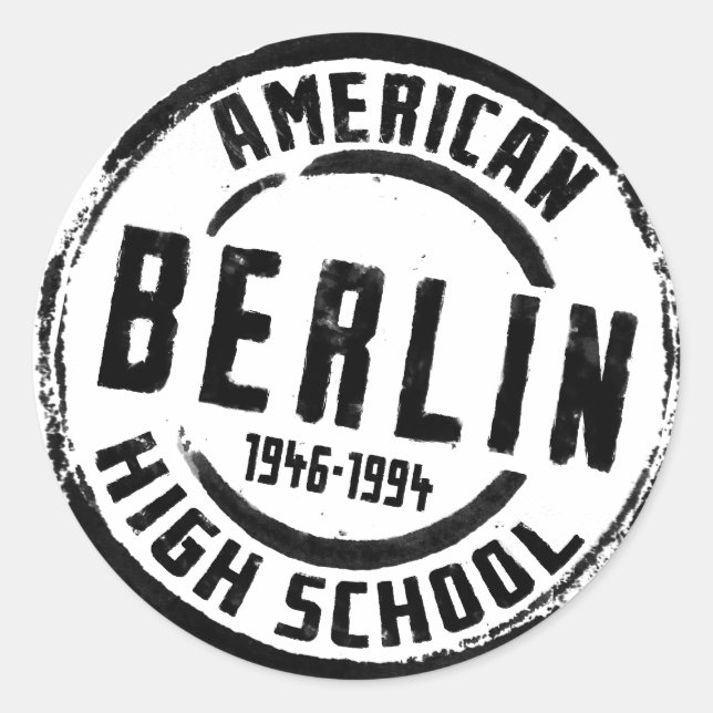 Sticker Rond Timbre du lycée américain de Berlin A004 (Devant)