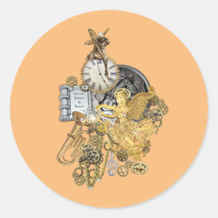 Sticker Rond Timbre en vapeur