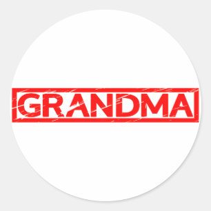 Sticker Rond Timbre grand-mère