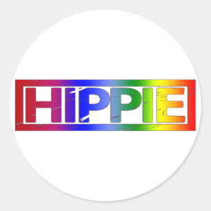 Sticker Rond Timbre hippie