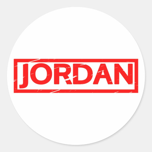 Sticker Rond Timbre Jordanie (Devant)