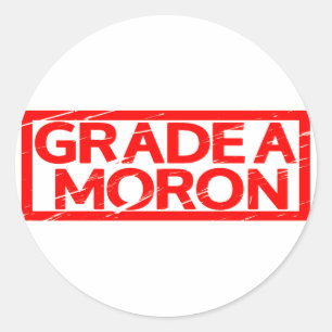 Sticker Rond Timbre Moron de grade A