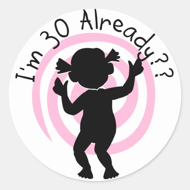 Sticker Rond Time Warp 30 T-shirts et cadeaux (Devant)