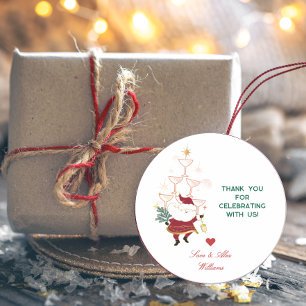 Sticker Rond Tini Bit Merry Martini Bureau Noël Père Noël