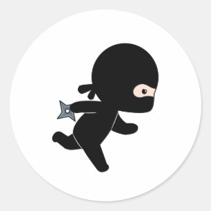 Sticker Rond Tiny Ninja Courir
