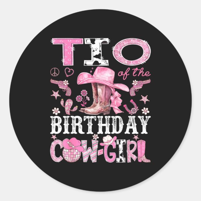 Sticker Rond Tio Of The Birthday Cow-girl Nk Disco Rodeo Tio  (Devant)