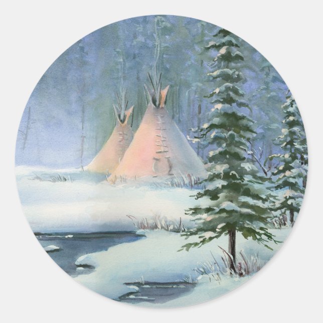 Sticker Rond TIPI PAISIBLE par SHARON SHARPE (Devant)