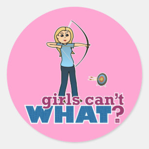 Sticker Rond Tir à l'arc en bleu - Blonde