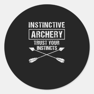 Sticker Rond Tir à l'arc instinctif pour les archers de chasse