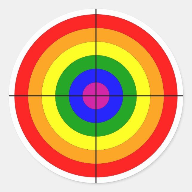 Sticker Rond tir à l'arme balle oeil cible symbole gay (Devant)