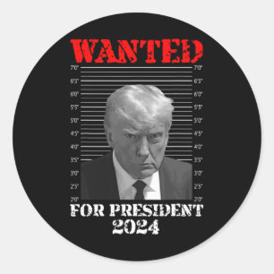 Sticker Rond Tir De Mug - Donald Trump Tiré De Mug Recherché Po