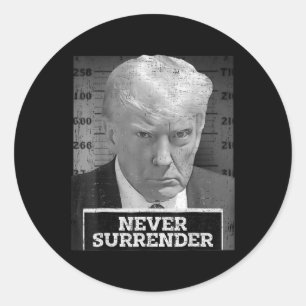 Sticker Rond Tir de Mug - Tir de Mug de Donald Trump - Ne jamai