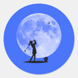 Sticker Rond Tir Pour Les Objectifs Féminins De La Lune Golfeus